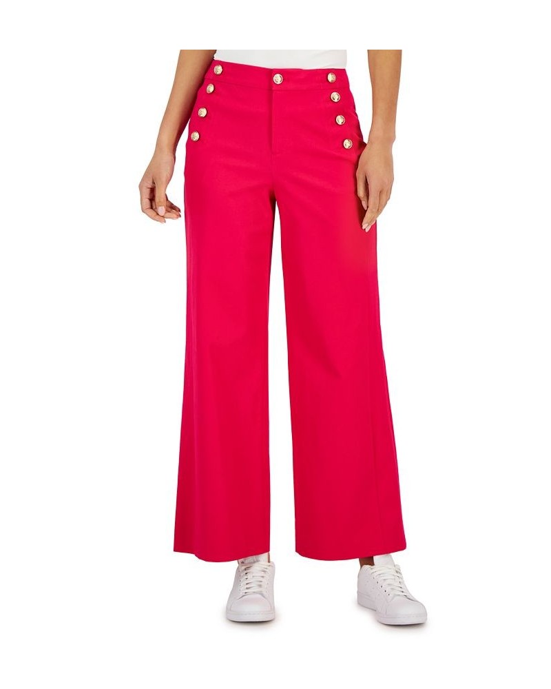 Petite Wide-Leg Sailor Pants Pink $26.87 Pants