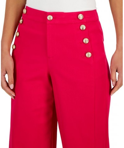 Petite Wide-Leg Sailor Pants Pink $26.87 Pants