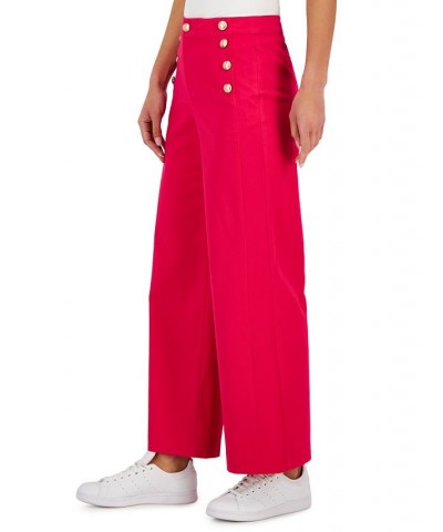 Petite Wide-Leg Sailor Pants Pink $26.87 Pants