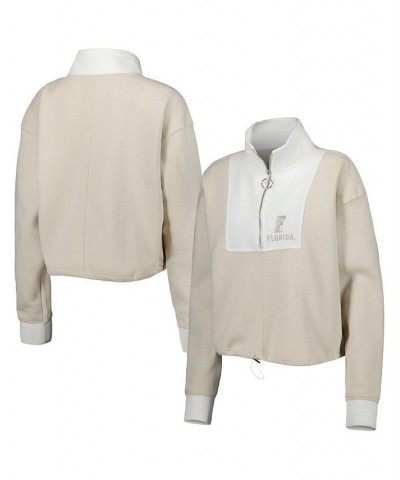 Women's Tan White Florida Gators Color-Block Quarter-Zip Jacket Tan, White $38.25 Jackets