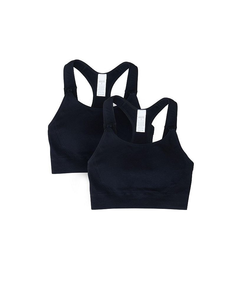 Women's Maternity Seamless Maternity & Nursing Sports Bra Bundle Set of 2 Black/black $33.32 Bras