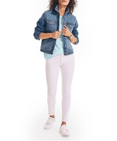 Women's True Flex Utility Denim Jacket Blue Wash $24.09 Jackets