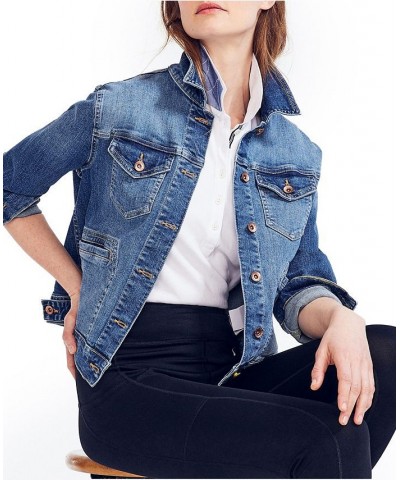 Women's True Flex Utility Denim Jacket Blue Wash $24.09 Jackets