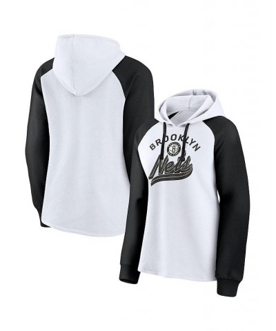 Women's Branded White and Black Brooklyn Nets Record Holder Raglan Pullover Hoodie White, Black $38.99 Sweatshirts