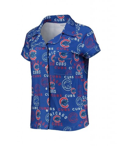 Women's Royal Chicago Cubs Flagship Allover Print Top and Shorts Sleep Set Royal $24.20 Pajama