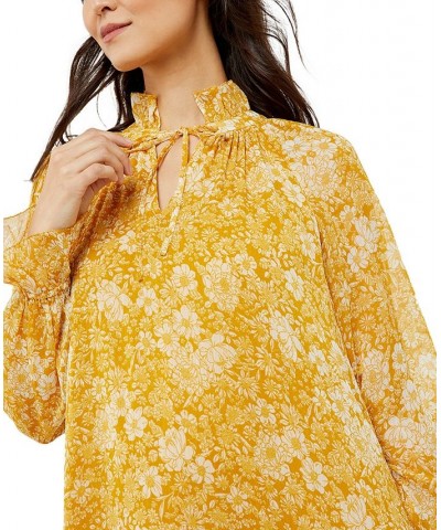 Floral Crinkle Chiffon Maxi Maternity Dress Yellow $56.00 Dresses