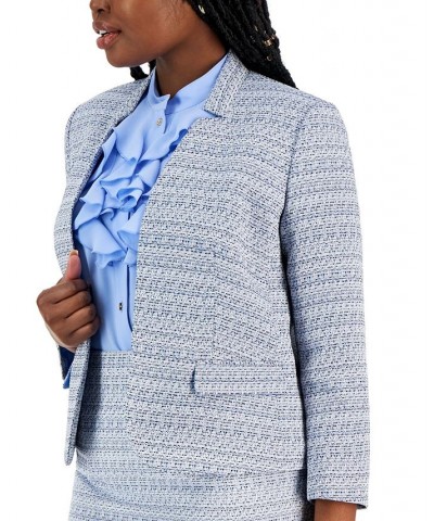 Tweed Notch Collar Blazer California Sky Multi $39.95 Jackets