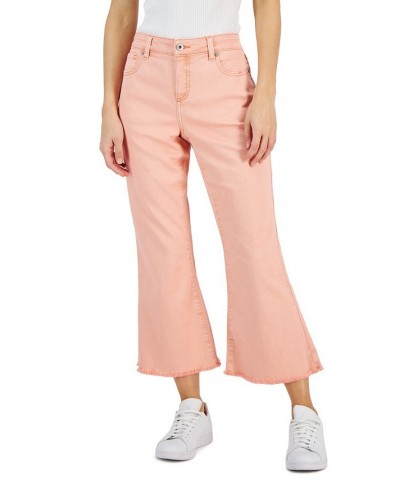 Women's Mid-Rise Cropped Flare-Leg Jeans Pink $22.50 Jeans