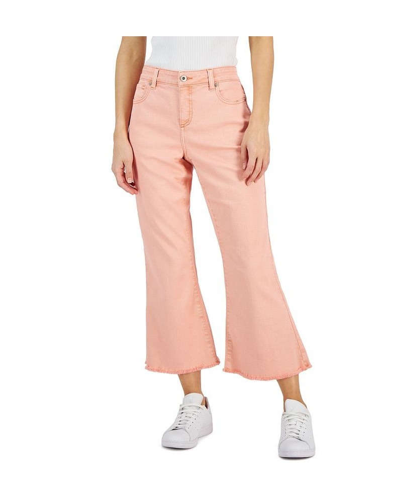 Women's Mid-Rise Cropped Flare-Leg Jeans Pink $22.50 Jeans