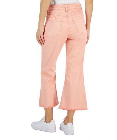 Women's Mid-Rise Cropped Flare-Leg Jeans Pink $22.50 Jeans