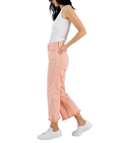 Women's Mid-Rise Cropped Flare-Leg Jeans Pink $22.50 Jeans