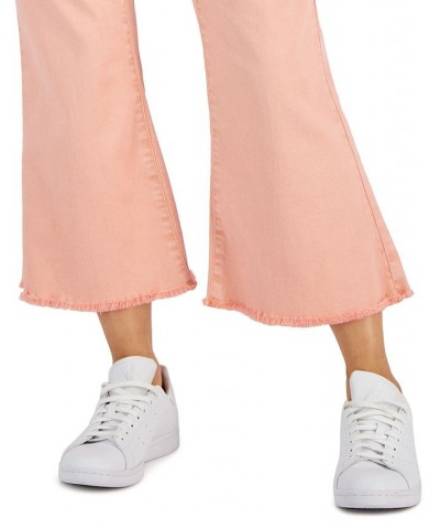 Women's Mid-Rise Cropped Flare-Leg Jeans Pink $22.50 Jeans