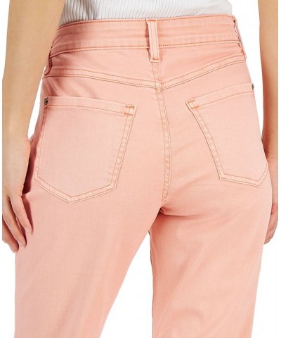 Women's Mid-Rise Cropped Flare-Leg Jeans Pink $22.50 Jeans