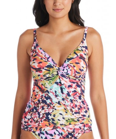 Women's Party Animal Twist-Front Tankini Top & Hipster Bottoms Multi $33.60 Swimsuits