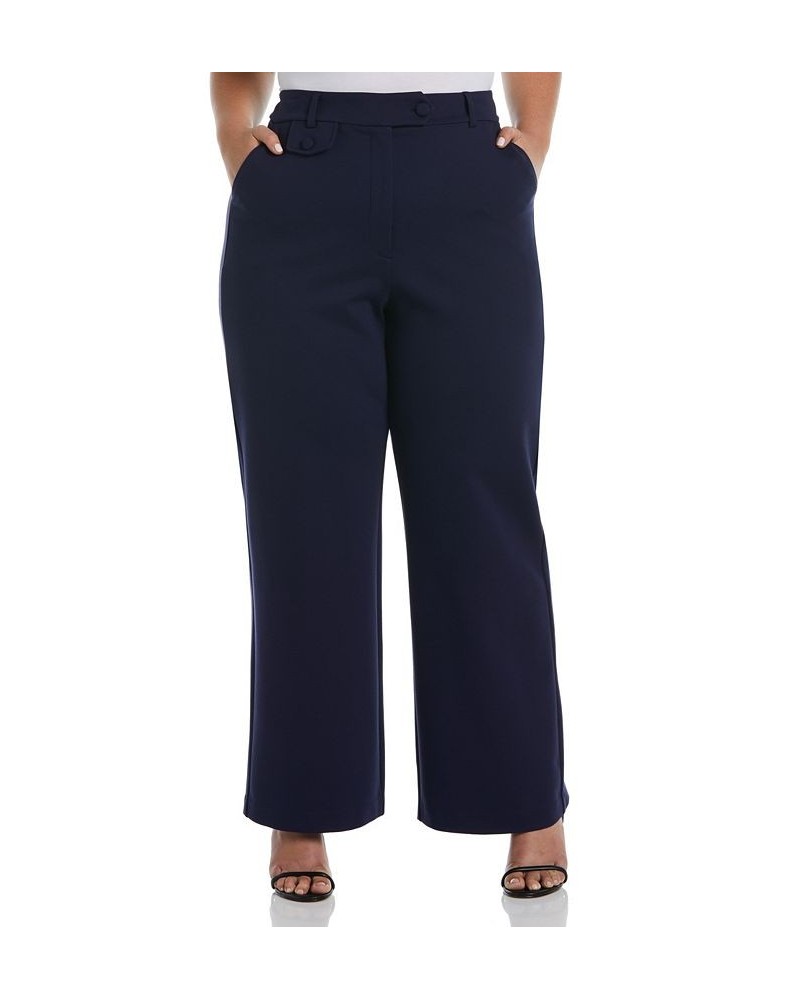 Plus Size Wide Leg Ponte Trouser Peacoat $41.65 Pants