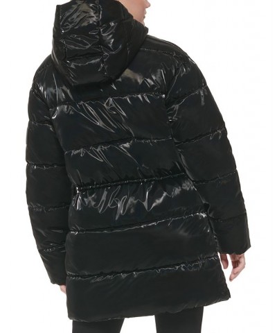 Women's Quilted Puffer Hood Jacket Black $40.82 Jackets