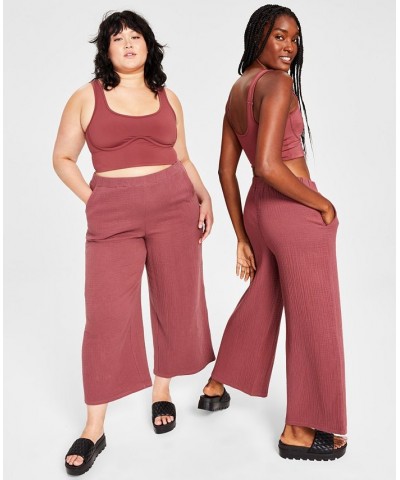 Style Not Size Women's and Plus Size Solid Wideleg Pant Purple $14.28 Sleepwear