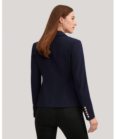 Women's Classic Double Breasted Slim Blazer Blue $54.08 Jackets