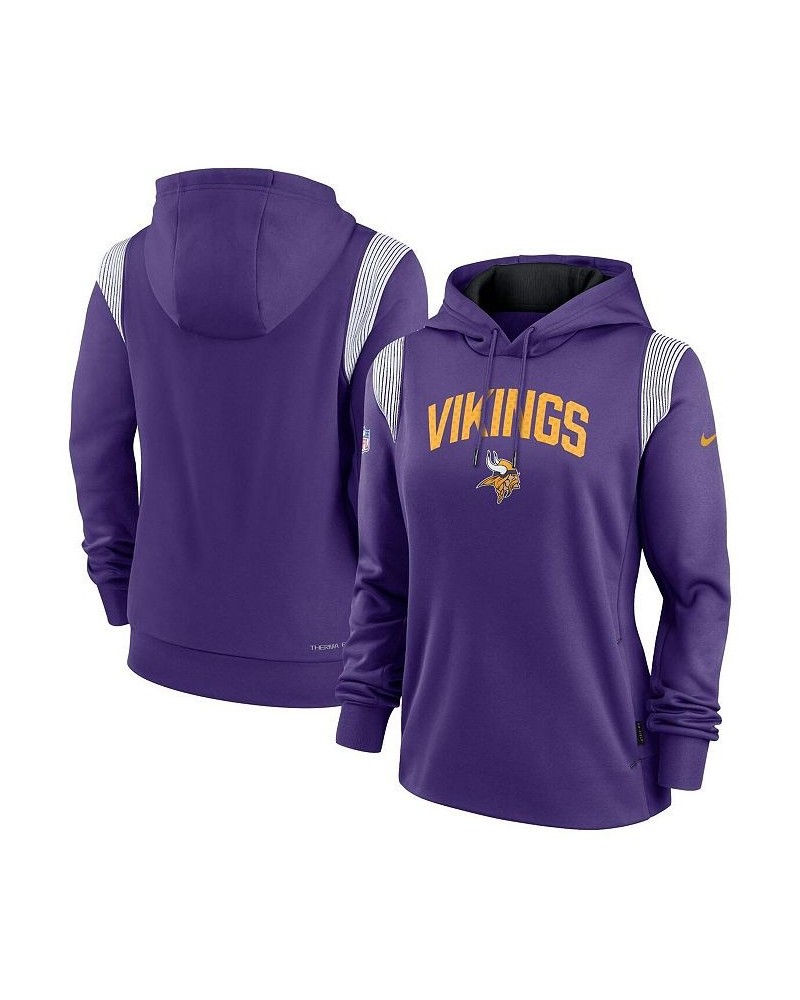 Women's Purple Minnesota Vikings Sideline Stack Performance Pullover Hoodie Purple $51.29 Sweatshirts