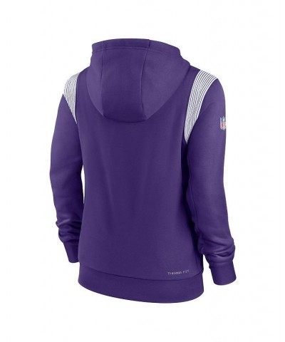 Women's Purple Minnesota Vikings Sideline Stack Performance Pullover Hoodie Purple $51.29 Sweatshirts