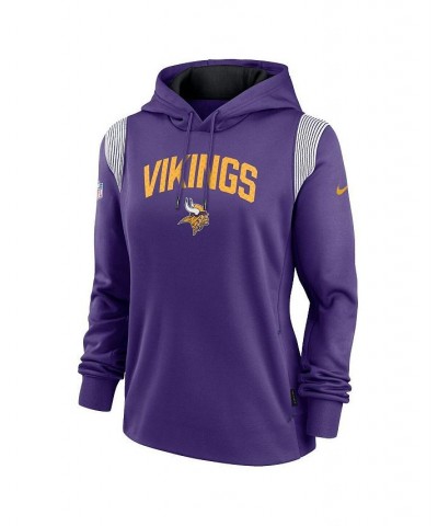 Women's Purple Minnesota Vikings Sideline Stack Performance Pullover Hoodie Purple $51.29 Sweatshirts