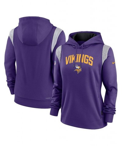 Women's Purple Minnesota Vikings Sideline Stack Performance Pullover Hoodie Purple $51.29 Sweatshirts