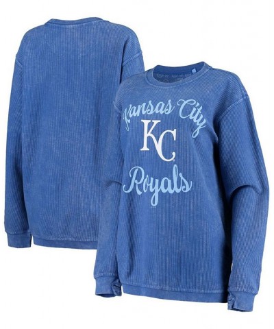 Women's Royal Kansas City Royals Script Comfy Cord Pullover Sweatshirt Royal $42.30 Sweatshirts