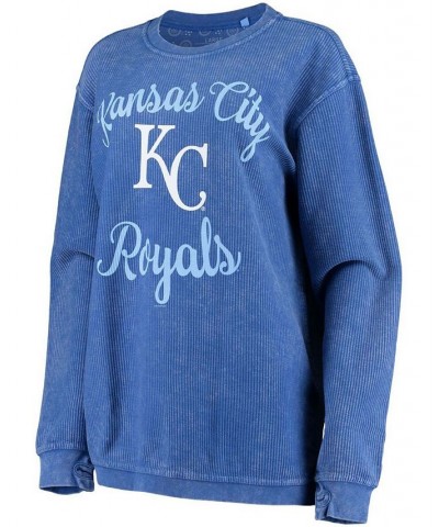 Women's Royal Kansas City Royals Script Comfy Cord Pullover Sweatshirt Royal $42.30 Sweatshirts