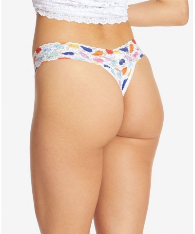 Low-Rise Printed Lace Thong Bohemian Stripe $15.00 Panty