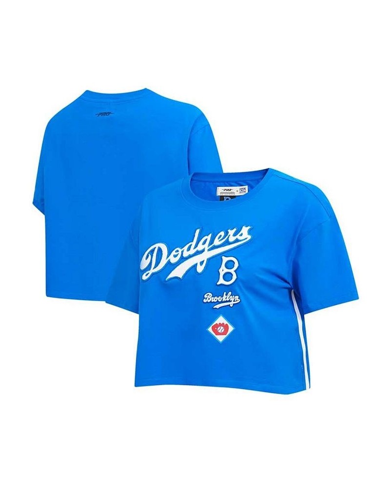 Women's Royal Brooklyn Dodgers Cooperstown Collection Retro Classic Cropped Boxy T-shirt Royal $22.50 Tops