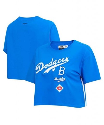 Women's Royal Brooklyn Dodgers Cooperstown Collection Retro Classic Cropped Boxy T-shirt Royal $22.50 Tops