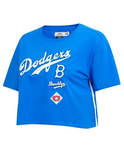 Women's Royal Brooklyn Dodgers Cooperstown Collection Retro Classic Cropped Boxy T-shirt Royal $22.50 Tops