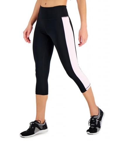 Active Petite Colorblocked Cropped Leggings Noir Pink Heart $11.48 Pants