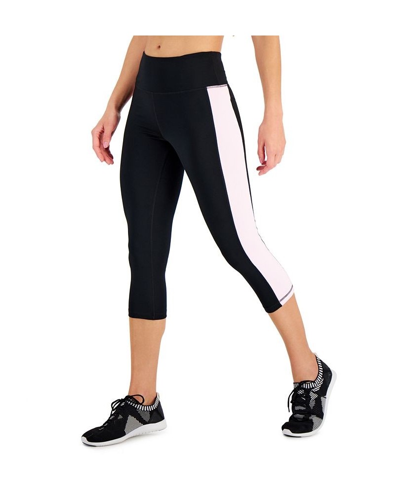 Active Petite Colorblocked Cropped Leggings Noir Pink Heart $11.48 Pants