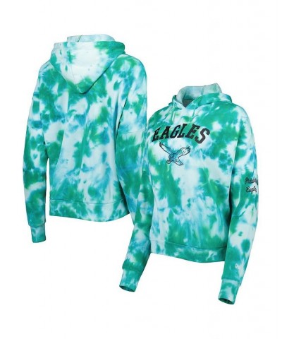 Women's Midnight Green Philadelphia Eagles Cloud Dye Fleece Pullover Hoodie Green $34.40 Sweatshirts