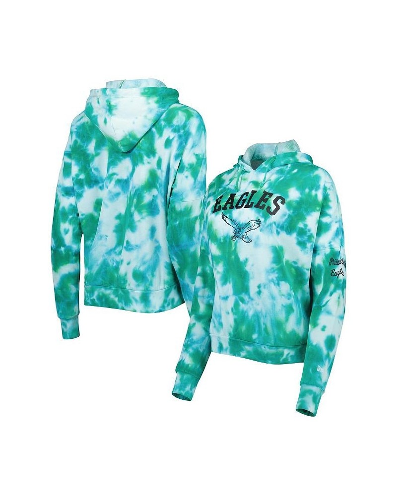 Women's Midnight Green Philadelphia Eagles Cloud Dye Fleece Pullover Hoodie Green $34.40 Sweatshirts