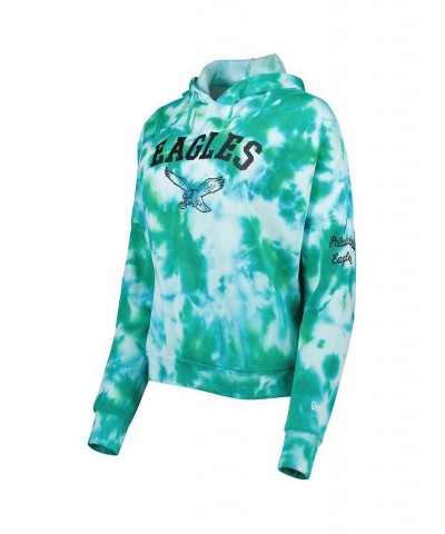 Women's Midnight Green Philadelphia Eagles Cloud Dye Fleece Pullover Hoodie Green $34.40 Sweatshirts