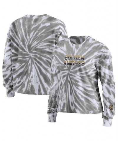 Women's Gray Vegas Golden Knights Tie-Dye Long Sleeve T-shirt Gray $26.40 Tops