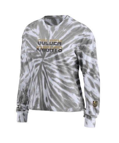 Women's Gray Vegas Golden Knights Tie-Dye Long Sleeve T-shirt Gray $26.40 Tops