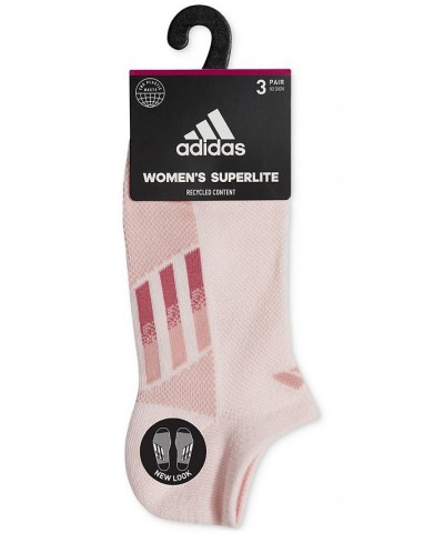 Women's 3-Pk. Superlite Three-Stripe No-Show Socks Pink $11.04 Socks