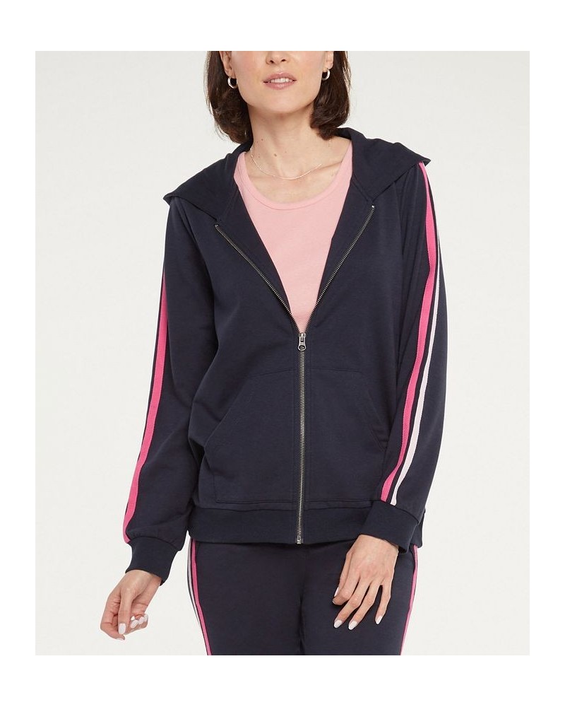 Women's Zip Front Hoodie Top Oxford Navy $52.47 Tops