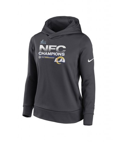 Women's Anthracite Los Angeles Rams 2021 NFC Champions Locker Room Trophy Collection Pullover Hoodie Anthracite $35.77 Sweats...