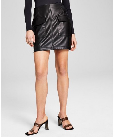 Women's Faux-Leather Skirt Black $18.12 Skirts