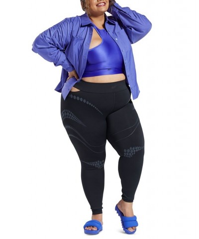 x Cardi B Plus Size Ruched-Sleeve Active Shirt Purple $24.65 Tops