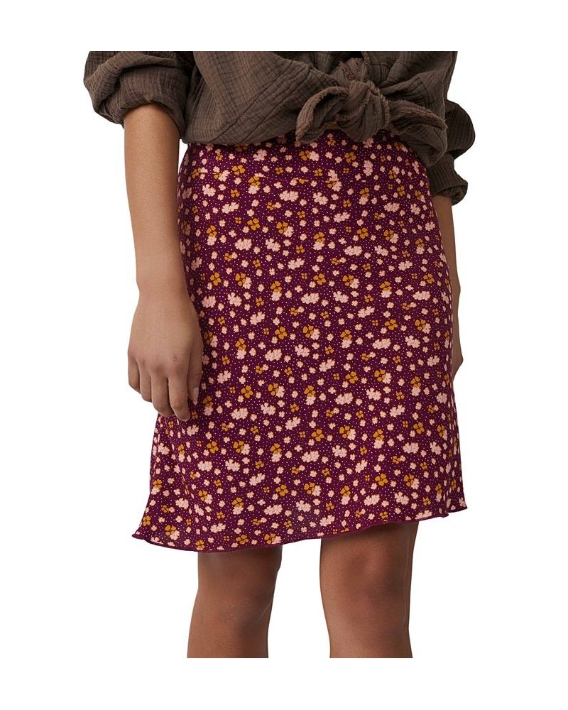 Women's Irl Ditsy-Print Pull-On Skirt Purple $28.00 Skirts