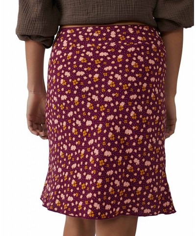 Women's Irl Ditsy-Print Pull-On Skirt Purple $28.00 Skirts