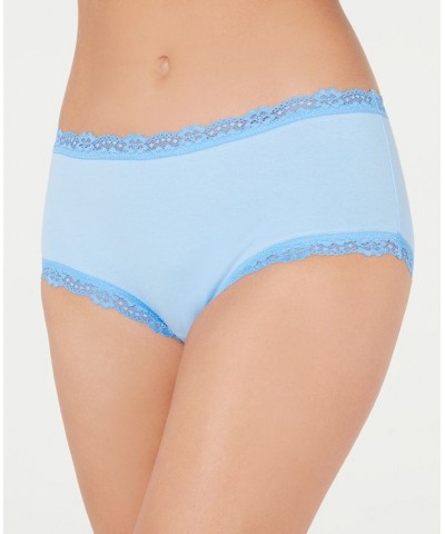 Women’s Lace Trim Hipster Underwear Pale Blue Ink $14.24 Panty