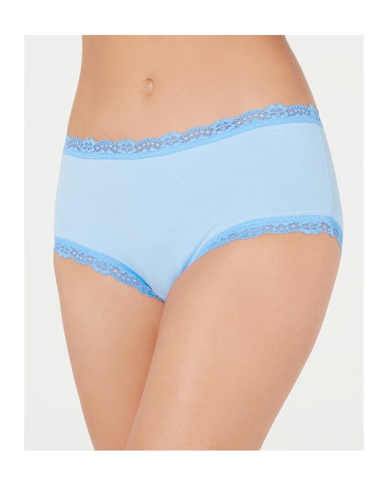 Women’s Lace Trim Hipster Underwear Pale Blue Ink $14.24 Panty