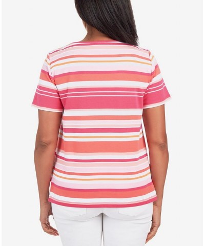 Petite Striped Ring Detail T-shirt Multi $26.45 Tops