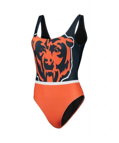 Women's Navy Chicago Bears Team One-Piece Swimsuit Navy $31.85 Swimsuits